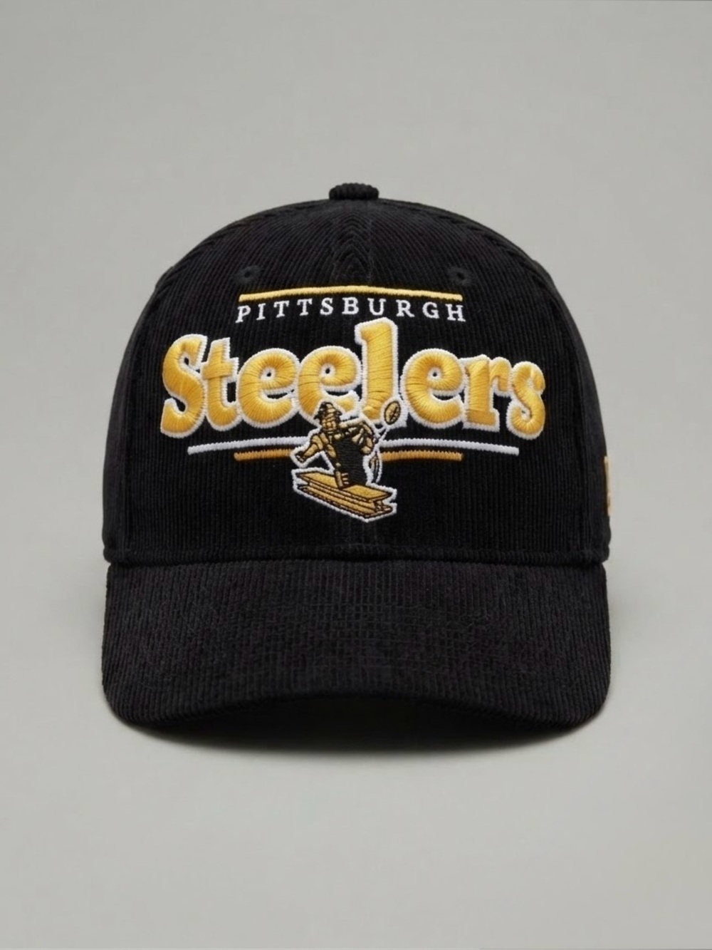 Pittsburgh Steelers Black Corduroy Baseball Cap - Structured Fit